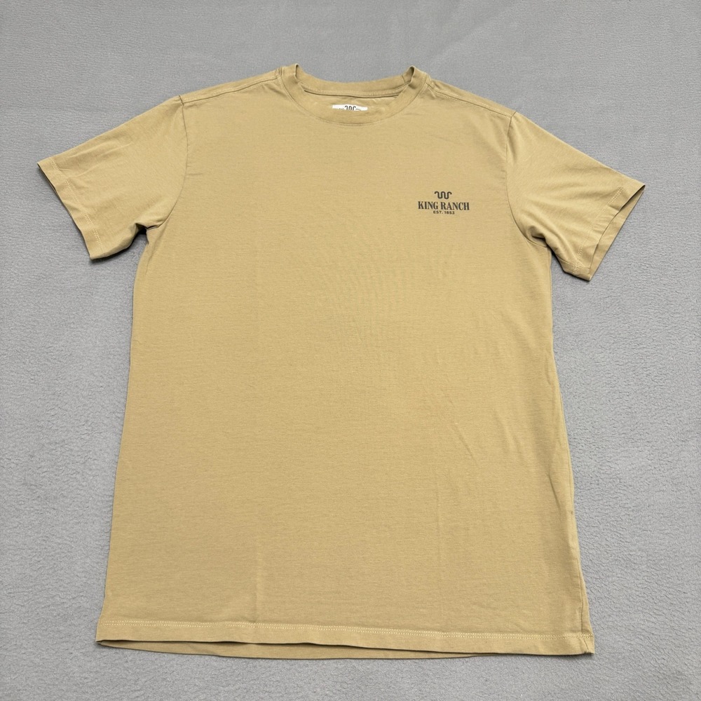 King Ranch T Shirt Mens S Tan Graphic Quarter Horse Texas Western Cotton Stretch